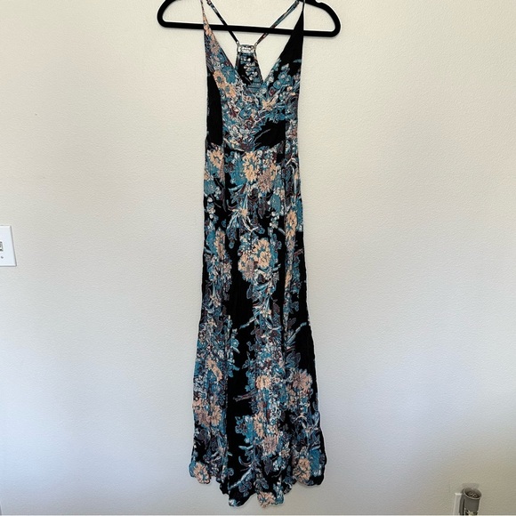 Intimately Free People women’s Black Through The Vines Floral Maxi Dress SzXS - Picture 2 of 4